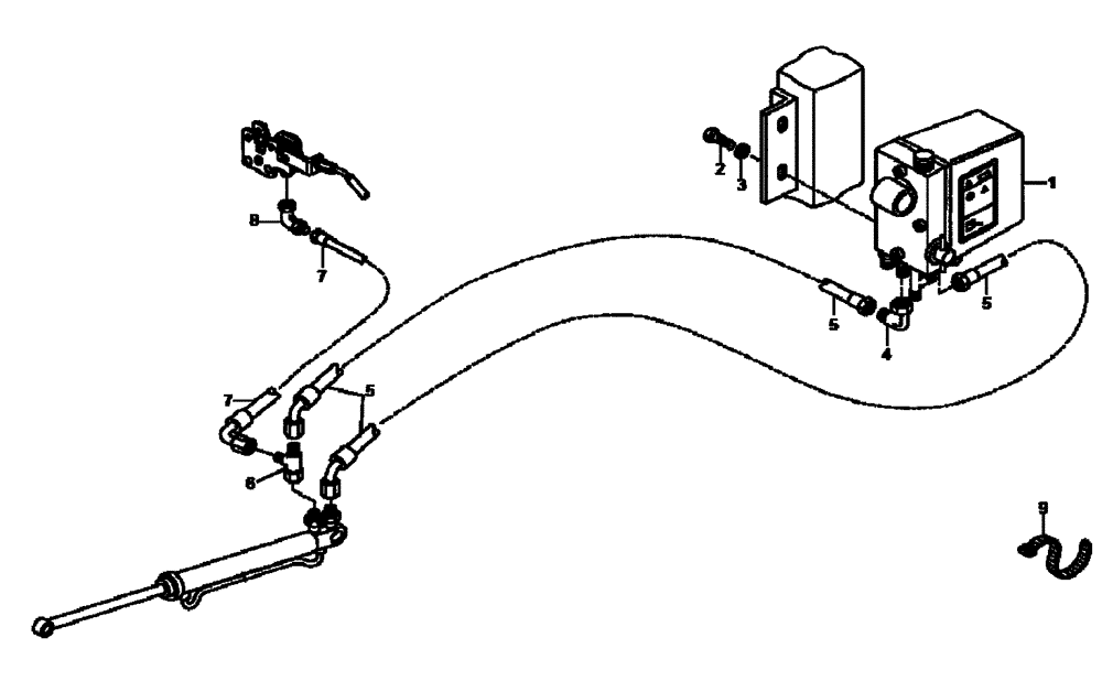 Схема запчастей Case 340B - (59A00020543[001]) - HYDRAULIC TILT, HOOD (P.I.N. HHD0340BN7PG58147 AND AFTER) (84244099) (09) - Implement / Hydraulics / Frame / Brakes