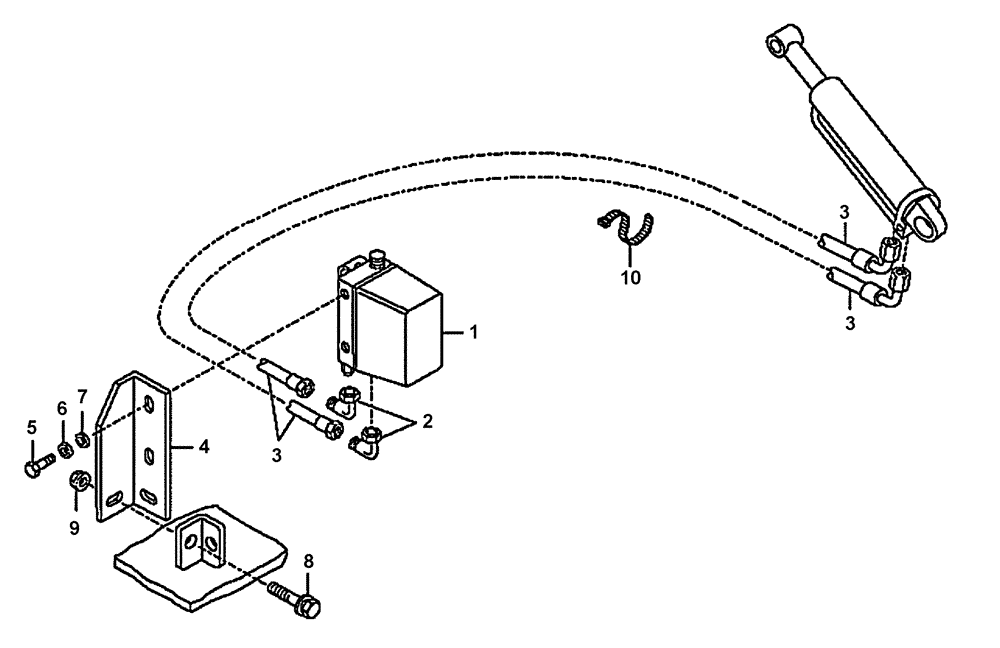 Схема запчастей Case 340B - (59A00000542[001]) - HYDRAULIC TILT, CAB (87613868) (10) - Cab/Cowlings