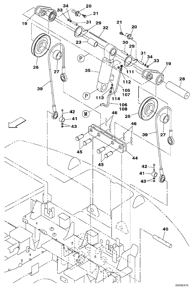 Схема запчастей Case CX700B - (09-36) - SELF-DETACHING COUNTERWEIGHT SYSTEM (09) - CHASSIS