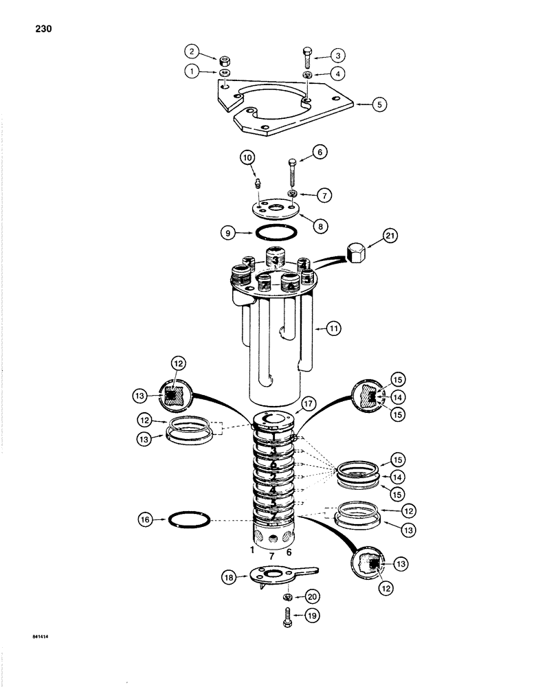 Схема запчастей Case 1280B - (230) - SEVEN PORT SWIVEL AND RELATED PARTS (08) - HYDRAULICS