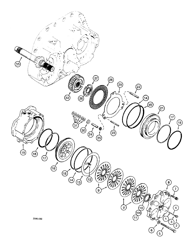 Схема запчастей Case 550E - (7-06) - TRANSMISSION BRAKES (07) - BRAKES