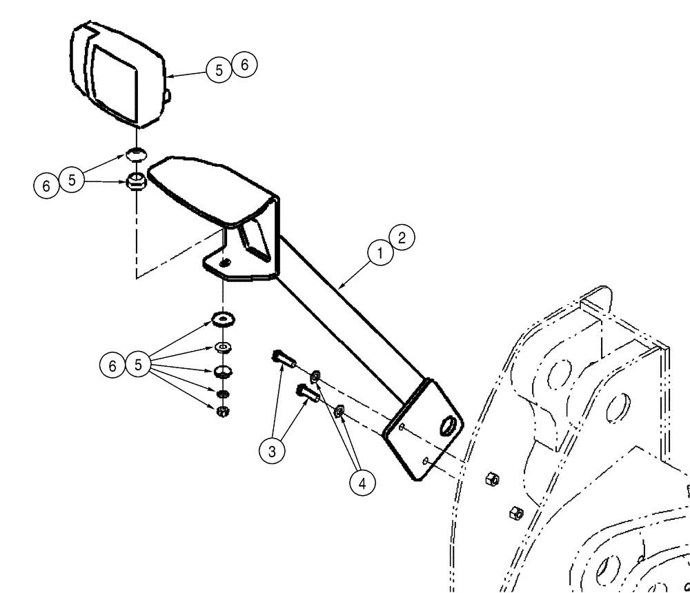 Схема запчастей Case 521D - (04-22) - MOUNTING - LAMP, FRONT (04) - ELECTRICAL SYSTEMS