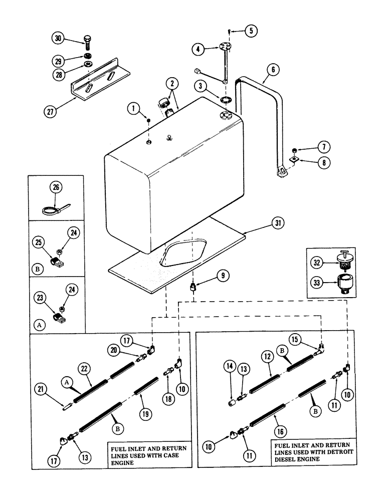 Схема запчастей Case 50 - (3-60) - FUEL TANK AND LINES (03) - FUEL SYSTEM