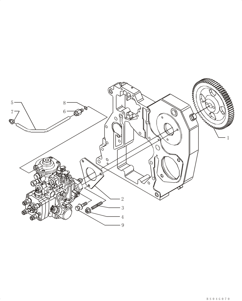 Схема запчастей Case 521D - (03-07) - FUEL INJECTION SYSTEM - PUMP MOUNTING (03) - FUEL SYSTEM