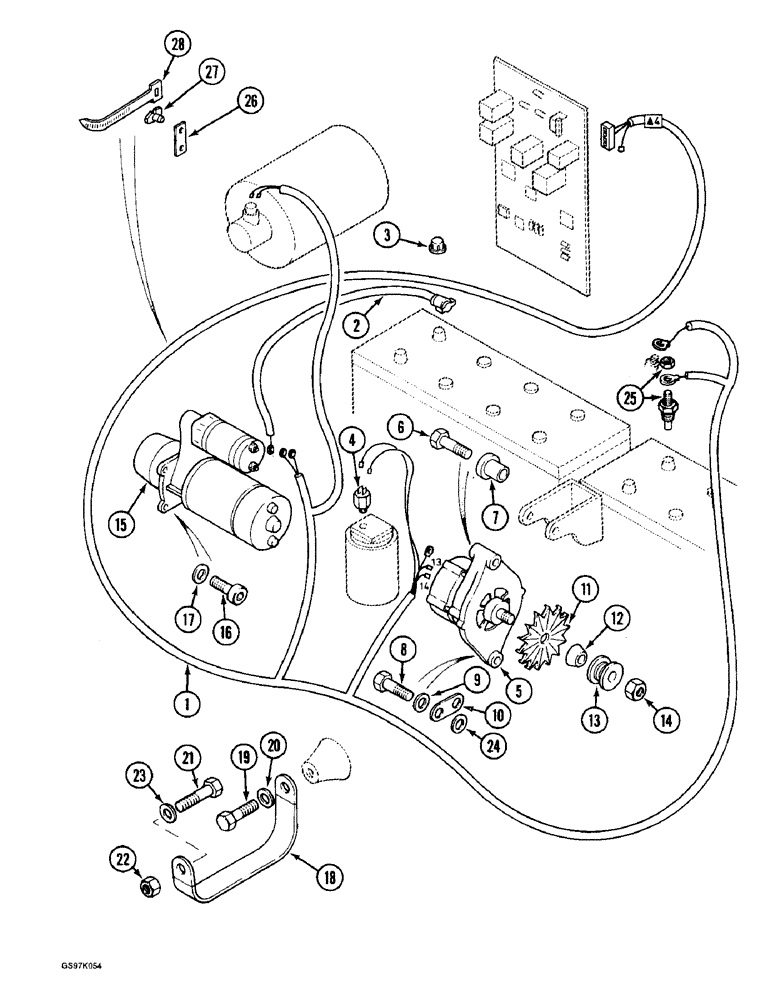 Схема запчастей Case 888 - (4-12) - ENGINE ELECTRICAL SYSTEM (04) - ELECTRICAL SYSTEMS