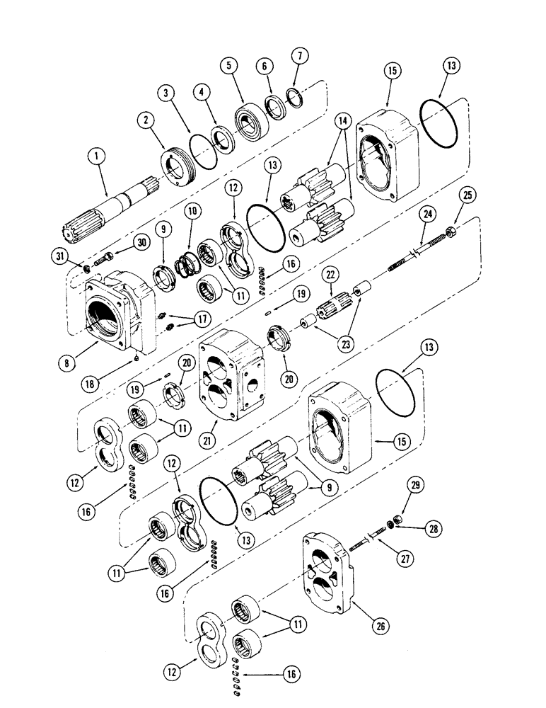 Схема запчастей Case 50 - (232) - SWING MOTOR, (USED ON UNITS WITH SERIAL NUMBER 6279926 THRU 6280217)(SN.6279926 AND AFTER) (35) - HYDRAULIC SYSTEMS