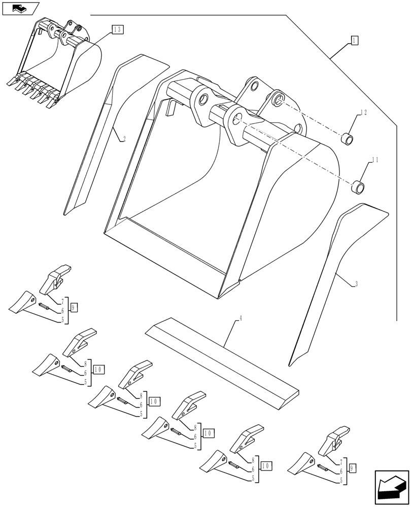 Схема запчастей Case 580SN WT - (88.084.06) - DIA KIT, UNIVERSAL BUCKET - 30IN/762MM (88) - ACCESSORIES