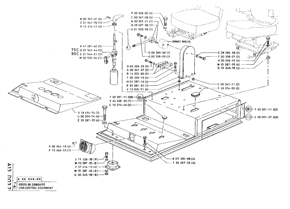 Схема запчастей Case 75C - (A13 D03.2) - CAB CONTROL EQUIPMENT (05) - UPPERSTRUCTURE CHASSIS