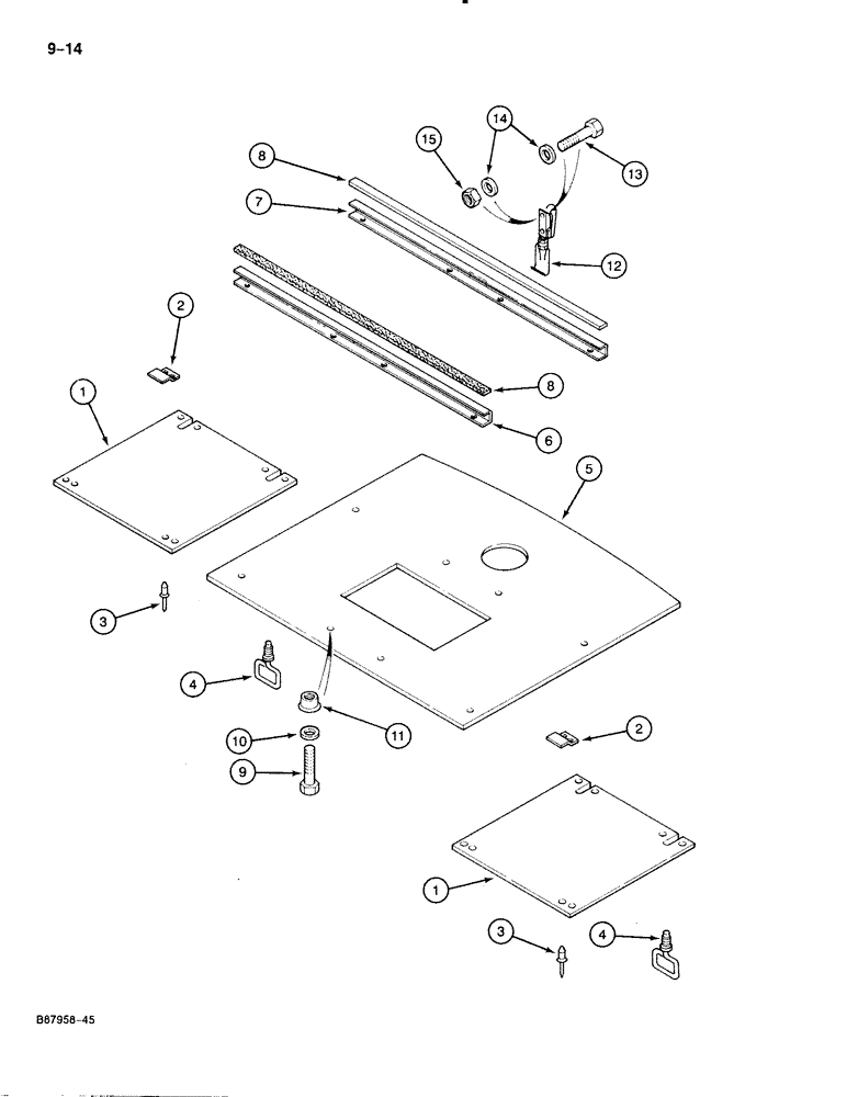 Схема запчастей Case 888 - (9-014) - ENGINE LOWER ACCESS COVERS (09) - CHASSIS