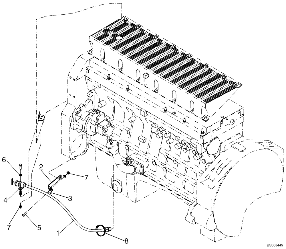 Схема запчастей Case 921E - (02-10) - REMOTE OIL GAUGE (02) - ENGINE