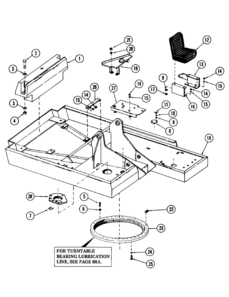 Схема запчастей Case 980 - (086) - TURNTABLE BEARING COUNTERWEIGHT & RELATED PARTS (04) - UNDERCARRIAGE