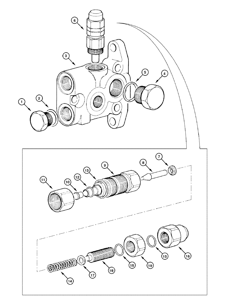 Схема запчастей Case 865 DHP - (8-098) - DISTRIBUTOR - OUTPUT VALVE (08) - HYDRAULICS