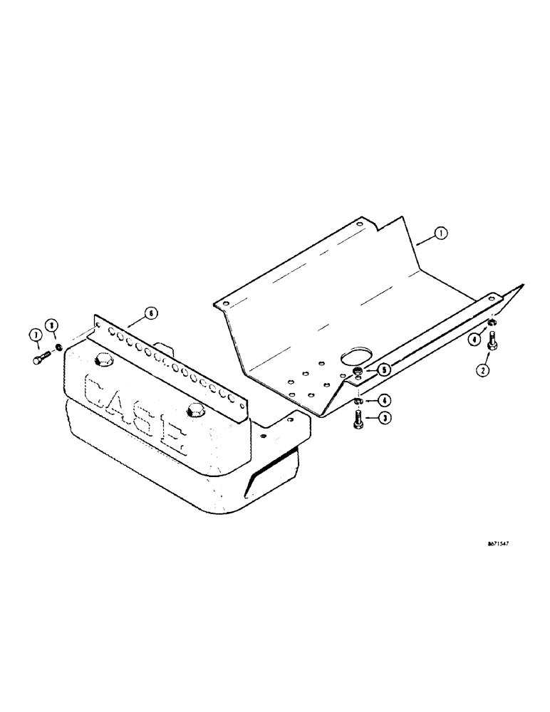 Схема запчастей Case 310G - (136[1]) - SPECIAL CRANKCASE GUARD (04) - UNDERCARRIAGE