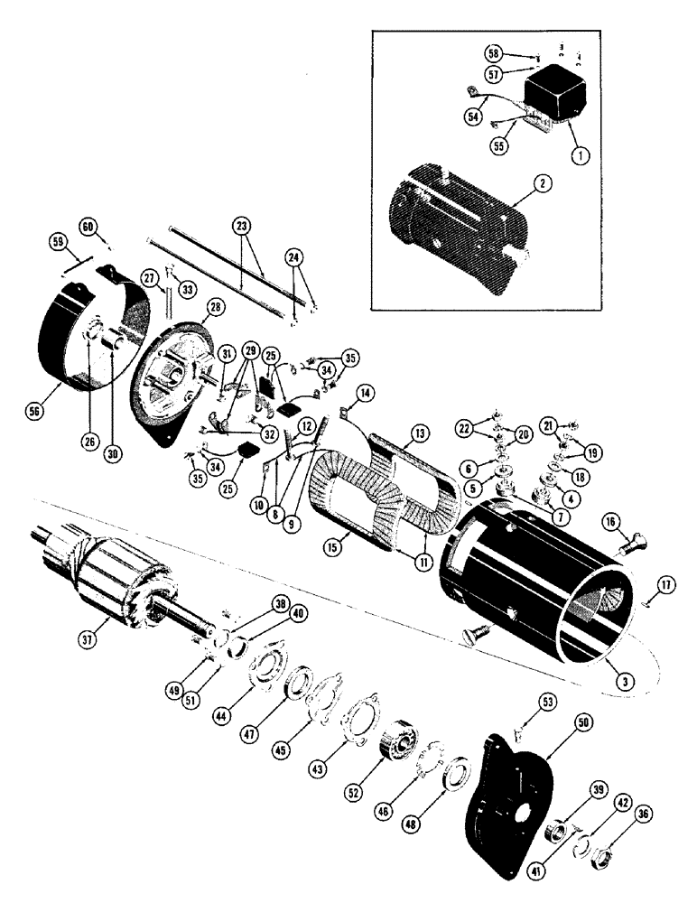 Схема запчастей Case 600 - (044) - 30455 GENERATOR ASSMEBLY (AUTO-LITE #GHD-6001SS), (USED UP TO S/N 7060500) (06) - ELECTRICAL SYSTEMS