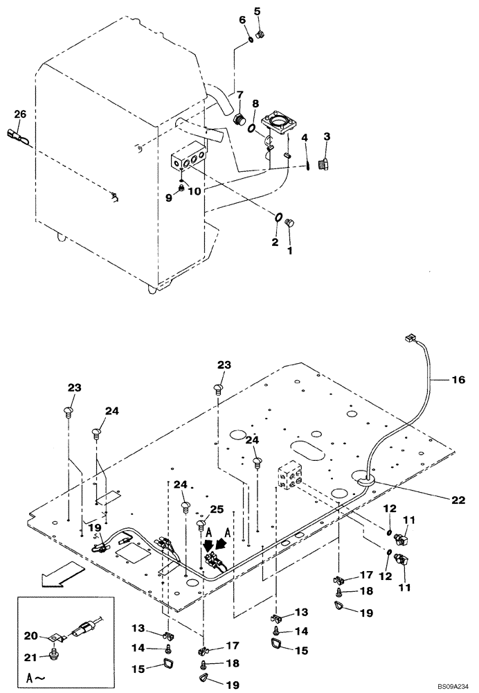 Схема запчастей Case CX210BLR - (08-51) - PLUG (08) - HYDRAULICS