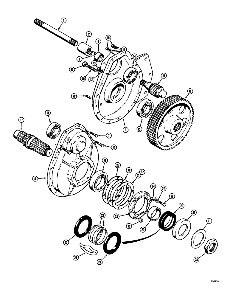 Схема запчастей Case 350 - (148) - FINAL DRIVE AND AXLE SHAFT (03) - TRANSMISSION