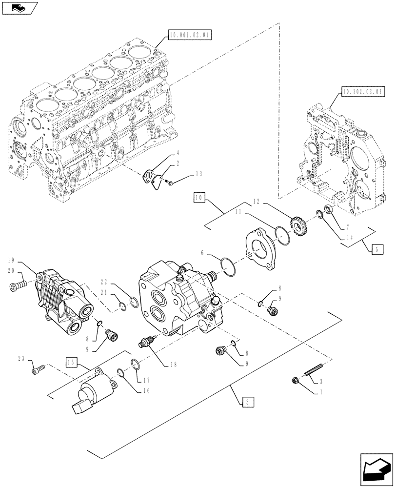 Схема запчастей Case 580SN - (10.246.01) - INJECTION PUMP (580SN, 580SN WT, 590SN) (10) - ENGINE