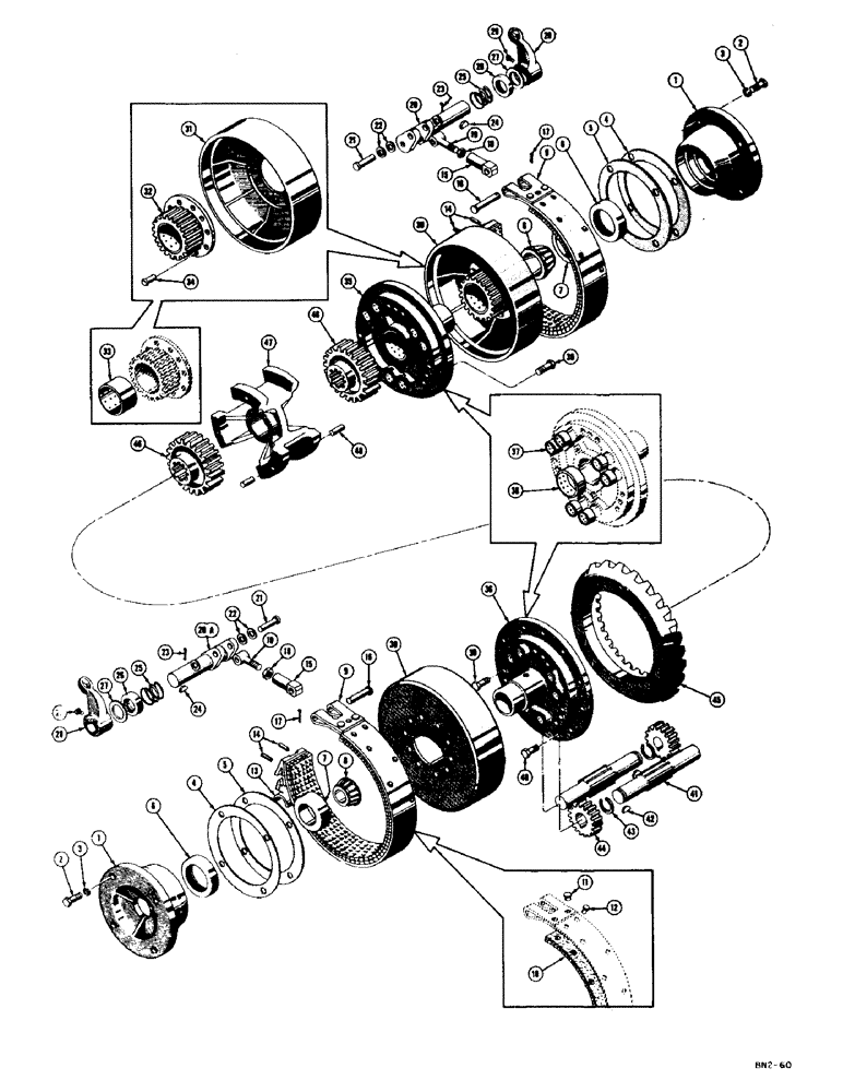 Схема запчастей Case 320 - (060) - DIFFERENTIAL, (SERIAL NO. 3005260 AND AFTER) (03) - TRANSMISSION