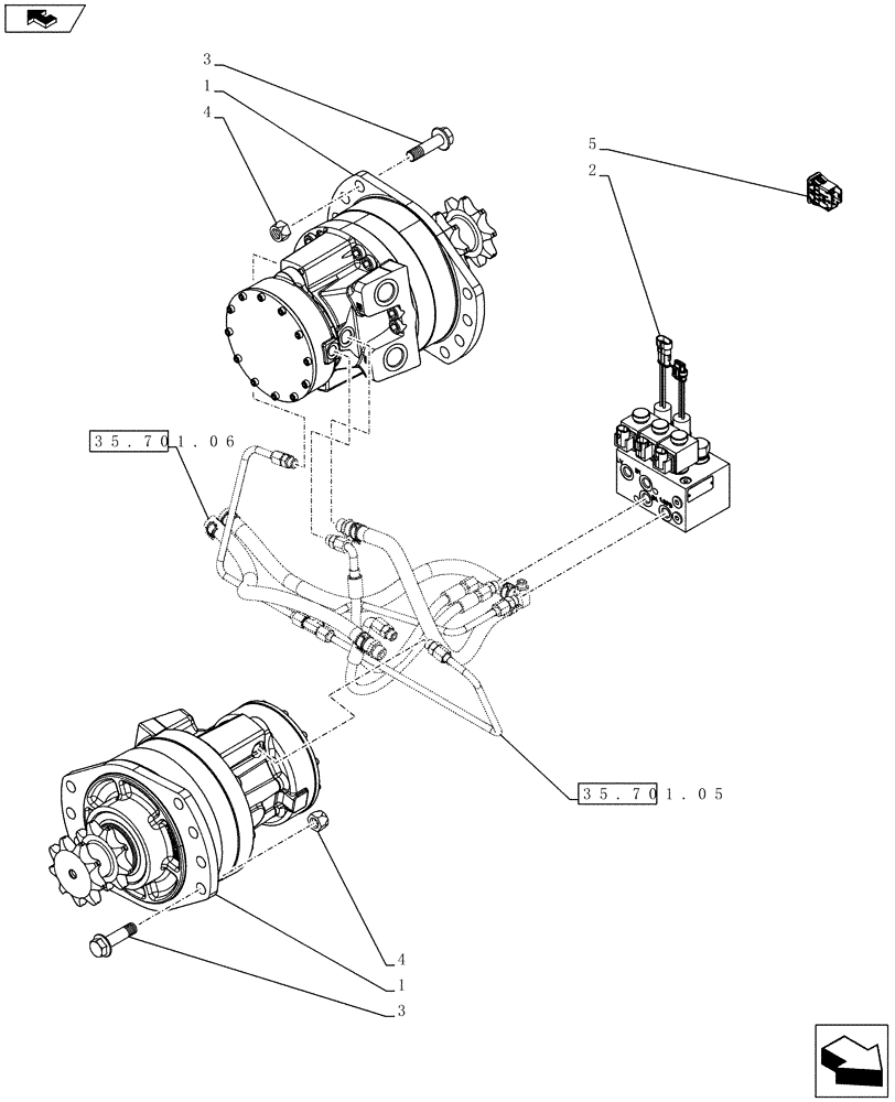 Схема запчастей Case SR175 - (35.353.AC[10]) - TRAVEL SPEED E-H (SR175,SV185) (35) - HYDRAULIC SYSTEMS