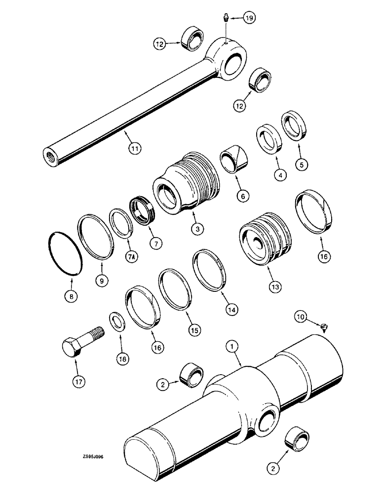 Схема запчастей Case 550E - (8-26) - RIPPER CYLINDER (08) - HYDRAULICS