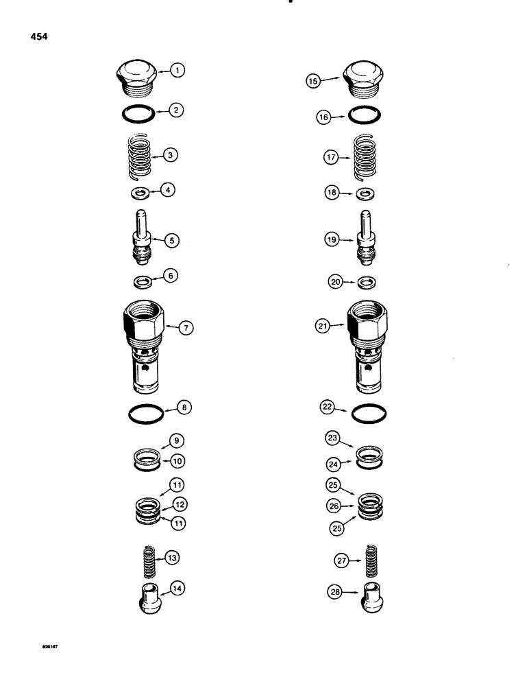 Схема запчастей Case 580E - (454) - THREE-POINT HITCH RELIEF VALVE ASSEMBLIES, LIFT SECTIONS (08) - HYDRAULICS