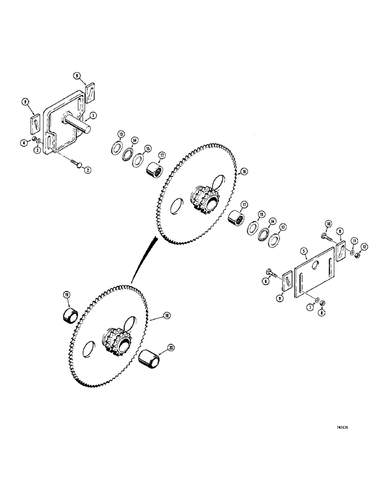 Схема запчастей Case 1530 - (036) - MAIN DRIVE SPROCKET (06) - POWER TRAIN