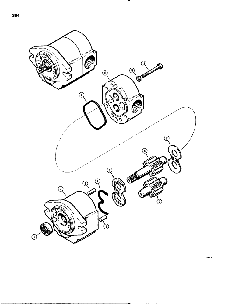 Схема запчастей Case 580C - (304) - D72300 AND D72196 HYDRAULIC PUMPS (08) - HYDRAULICS