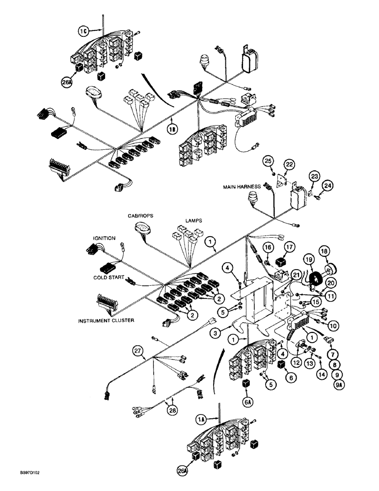 Схема запчастей Case 570LXT - (4-018) - SIDE CONSOLE INSTRUMENT HARNESS (04) - ELECTRICAL SYSTEMS