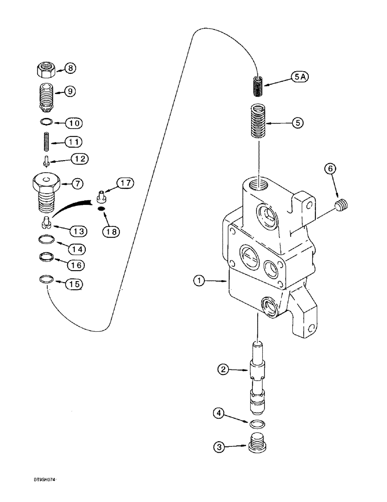 Схема запчастей Case 590SL - (8-088) - LOADER CONTROL VALVE, INLET SECTION - WITH STEERING RELIEF VALVE (08) - HYDRAULICS