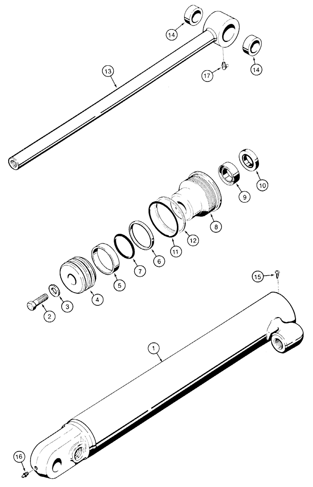 Схема запчастей Case 1835C - (8-78) - LOADER BUCKET TILT CYLINDER, P.I.N. JAF0130838 AND AFTER (08) - HYDRAULICS