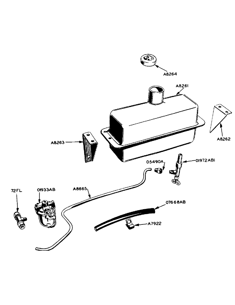 Схема запчастей Case 420 - (030) - POWRDYNE GAS ENGINE, STARTING TANK FOR LOW COST FUEL (10) - ENGINE