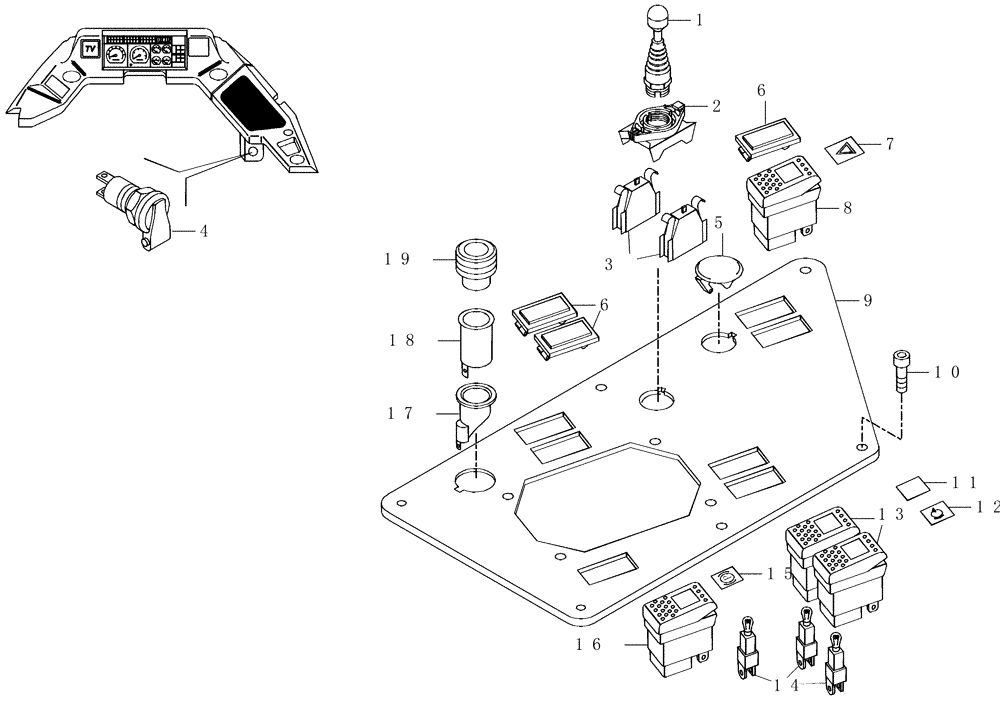 Схема запчастей Case 325 - (5.652[20]) - ROPS CAB - ELECTRIC COMPONENTS (10) - Cab/Cowlings