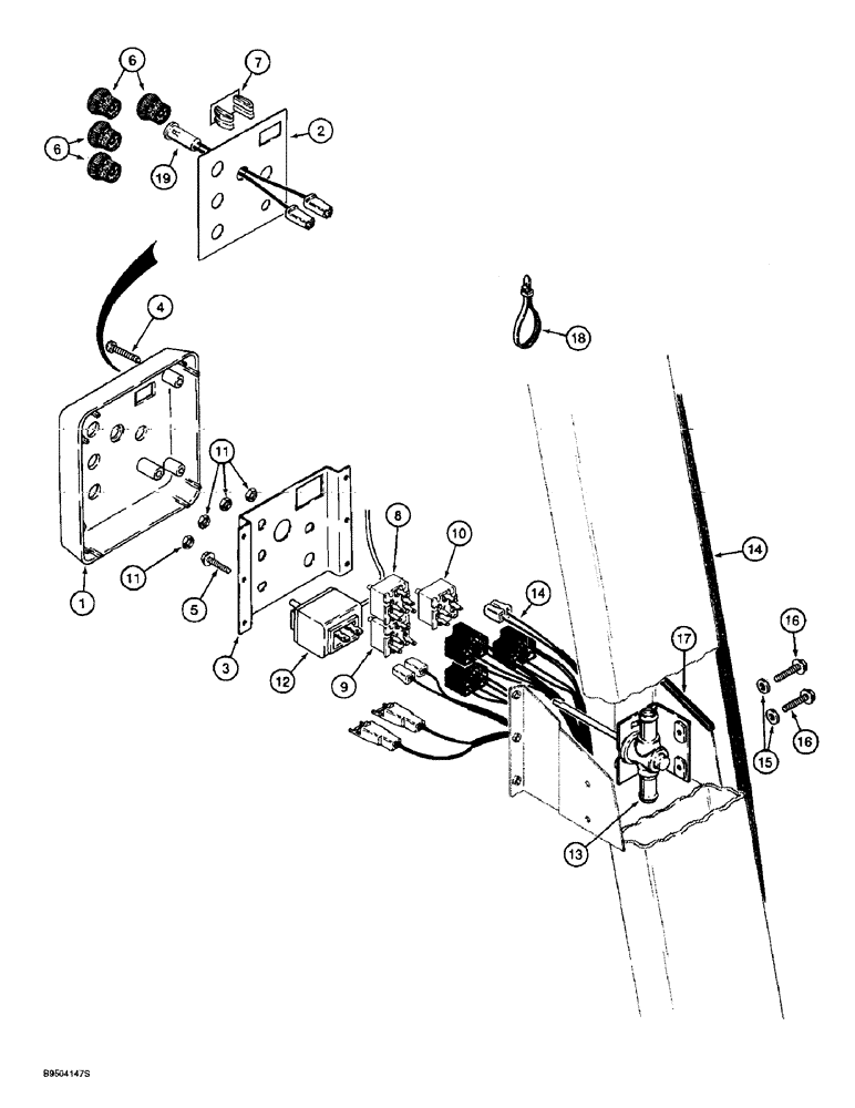 Схема запчастей Case 590L - (9-110) - CAB CONTROL PANEL AND WIRING (09) - CHASSIS/ATTACHMENTS