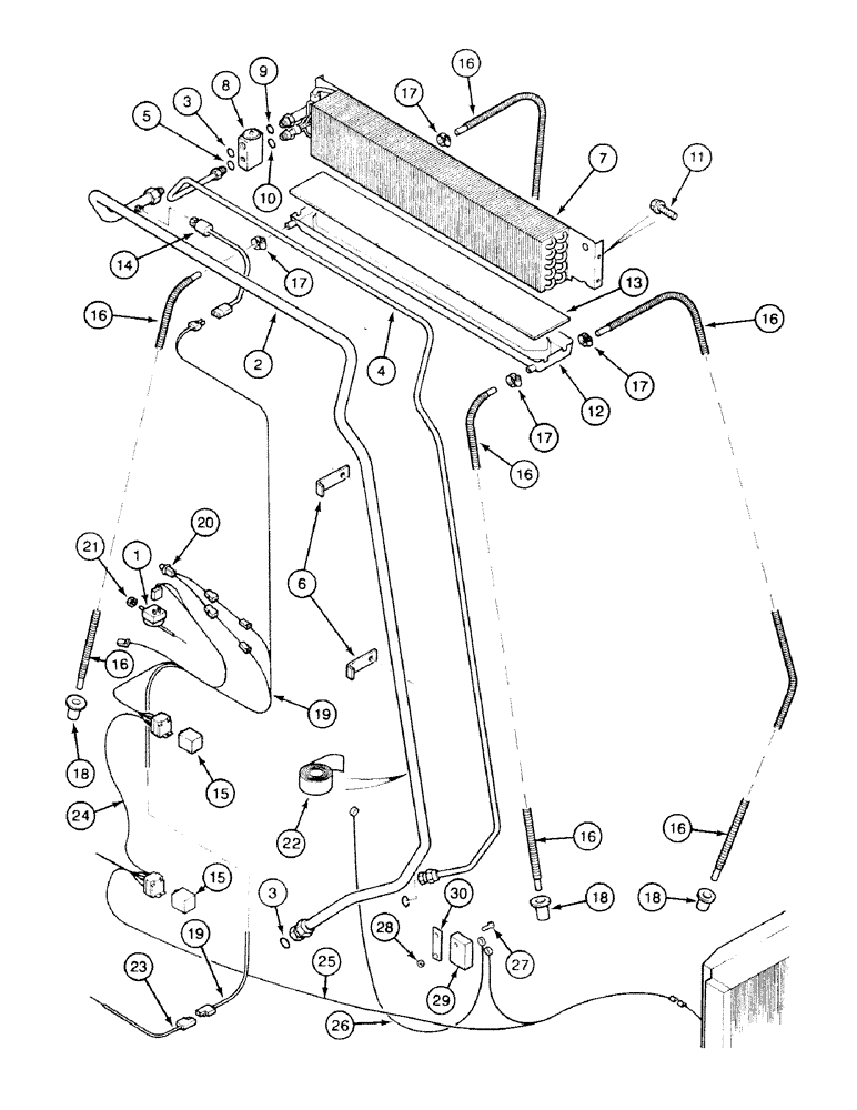 Схема запчастей Case 580SK - (9-228) - CAB AIR CONDITIONING (09) - CHASSIS/ATTACHMENTS