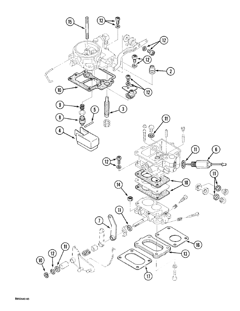 Схема запчастей Case 1825 - (3-26) - CARBURETOR, GASOLINE MODELS (03) - FUEL SYSTEM