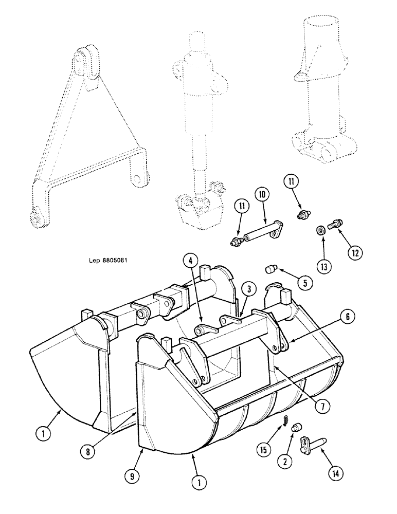 Схема запчастей Case 688C - (9G-46) - REHANDLING CLAMSHELLS (550L 1.80M-800L 1.22M) (05.1) - UPPERSTRUCTURE CHASSIS/ATTACHMENTS