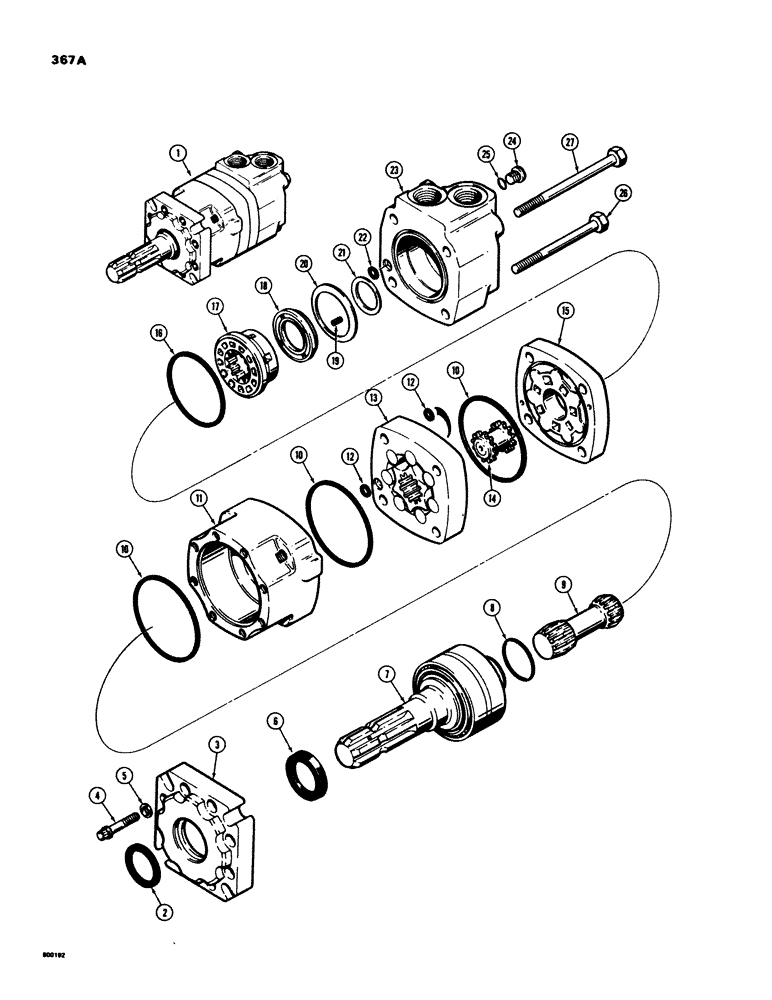 Схема запчастей Case 580C - (367A) - D90094 PTO HYDRAULIC MOTOR (08) - HYDRAULICS