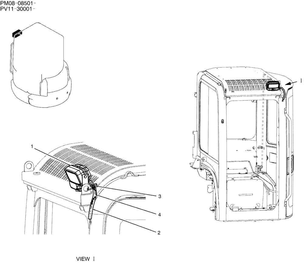 Схема запчастей Case CX27B - (01-056) - LIGHT INSTAL (CAB) (55) - ELECTRICAL SYSTEMS