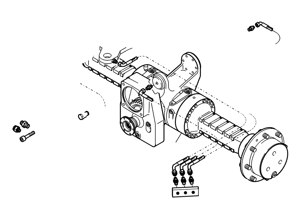 Схема запчастей Case 221D - (02.020[002]) - REAR AXLE INSTALLATION STANDARD (S/N 581101-UP) (27) - REAR AXLE SYSTEM