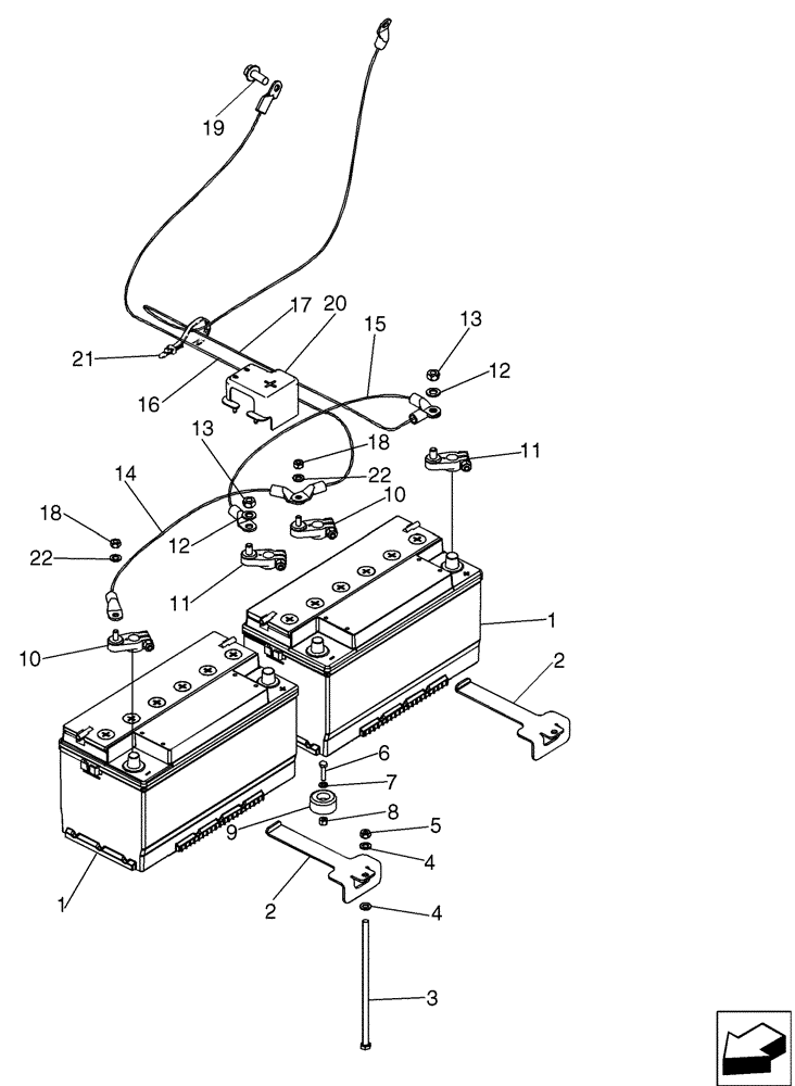 Схема запчастей Case 580SM - (55.301.07) - BATTERY, DUAL - COLD START (55) - ELECTRICAL SYSTEMS