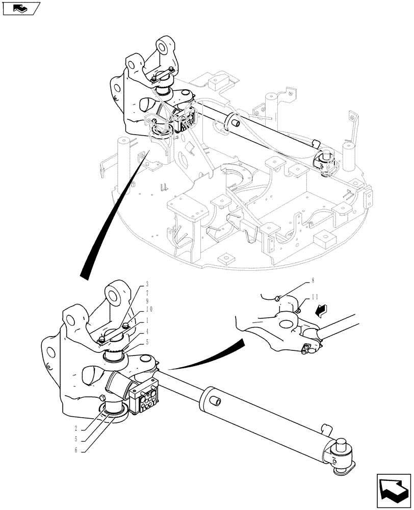 Схема запчастей Case CX27B ASN - (35.352.02) - SWING BRACKET INSTALL (35) - HYDRAULIC SYSTEMS