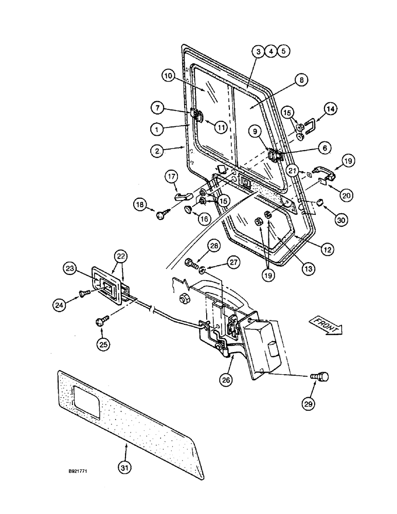 Схема запчастей Case 9010 - (9-48) - CAB DOOR (09) - CHASSIS