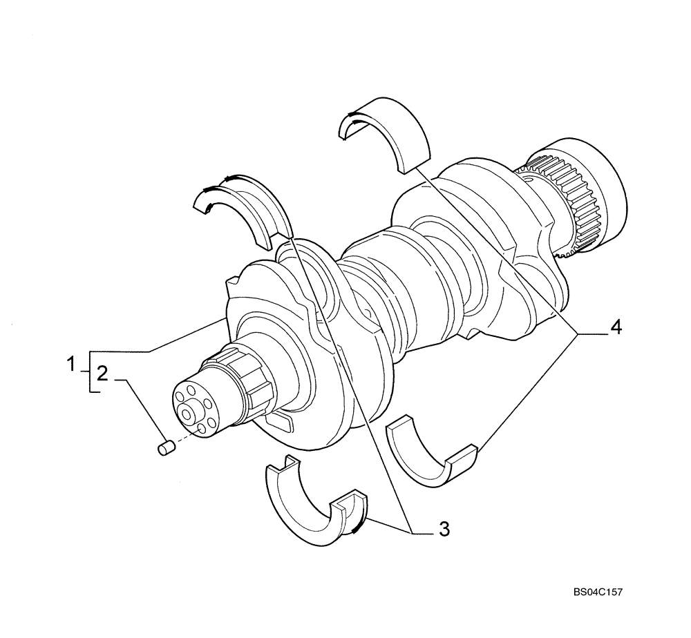 Схема запчастей Case 435 - (02-19A) - CRANKSHAFT; IF USED (02) - ENGINE