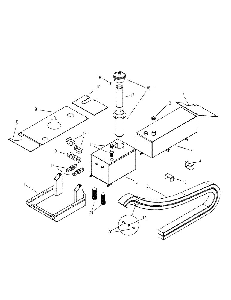 Схема запчастей Case 1500TX - (9-030) - FUEL TANK, RESERVOIR, AND DECK PLATES 