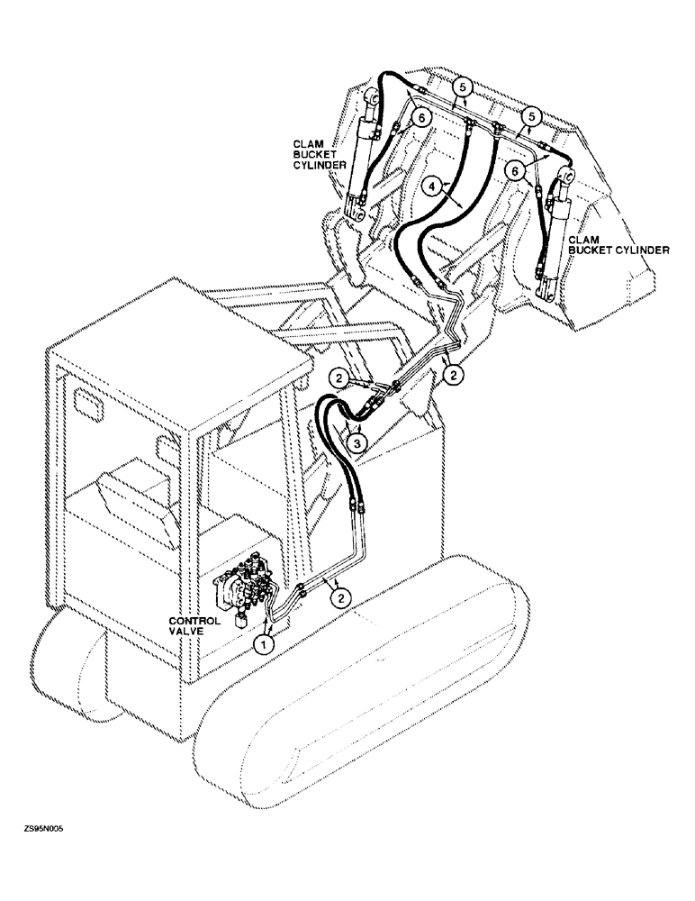 Схема запчастей Case 855E - (1-18) - PICTORIAL INDEX, LOADER HYDRAULICS, CLAM CYLINDER (00) - PICTORIAL INDEX