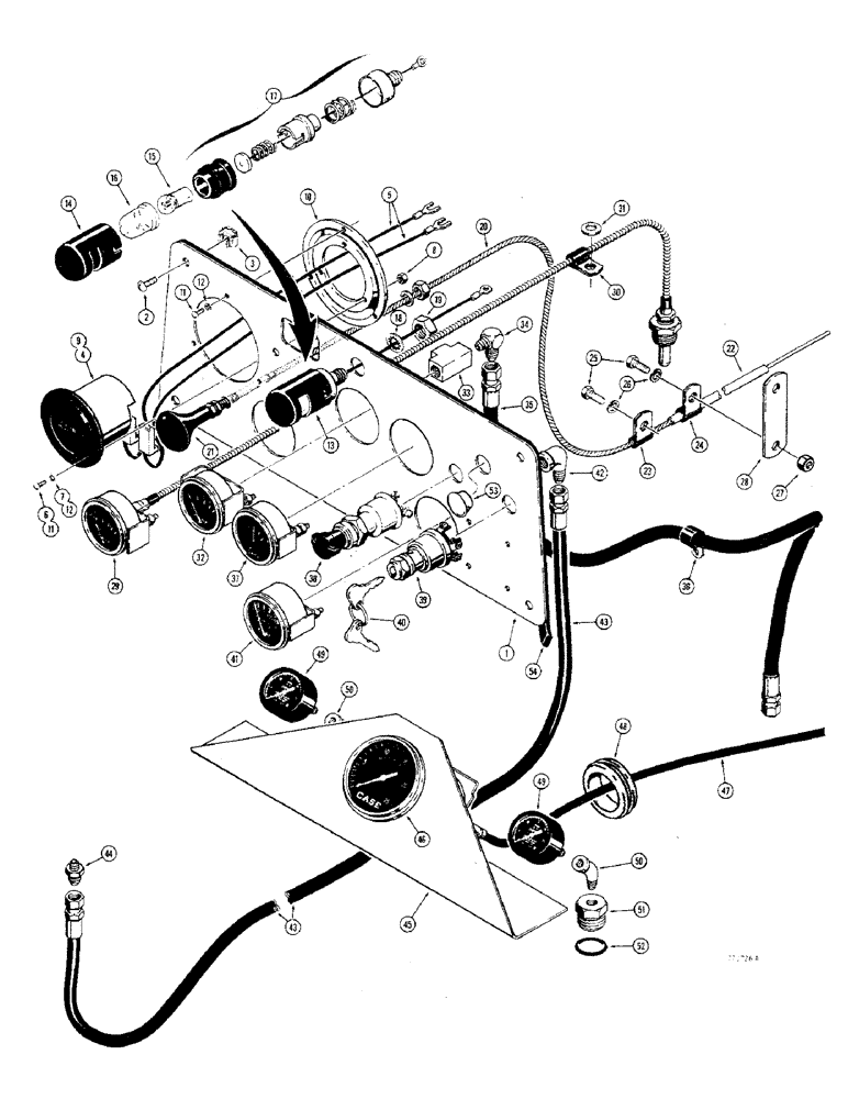 Схема запчастей Case 475 - (090) - INSTRUMENT PANEL AND GAUGES (55) - ELECTRICAL SYSTEMS