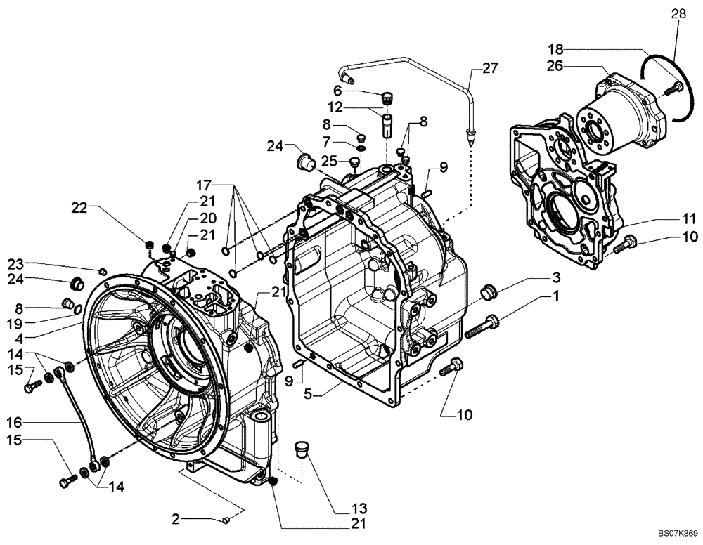 Схема запчастей Case 580M - (06-13) - TRANSMISSION ASSY, 2WD - HOUSING (06) - POWER TRAIN