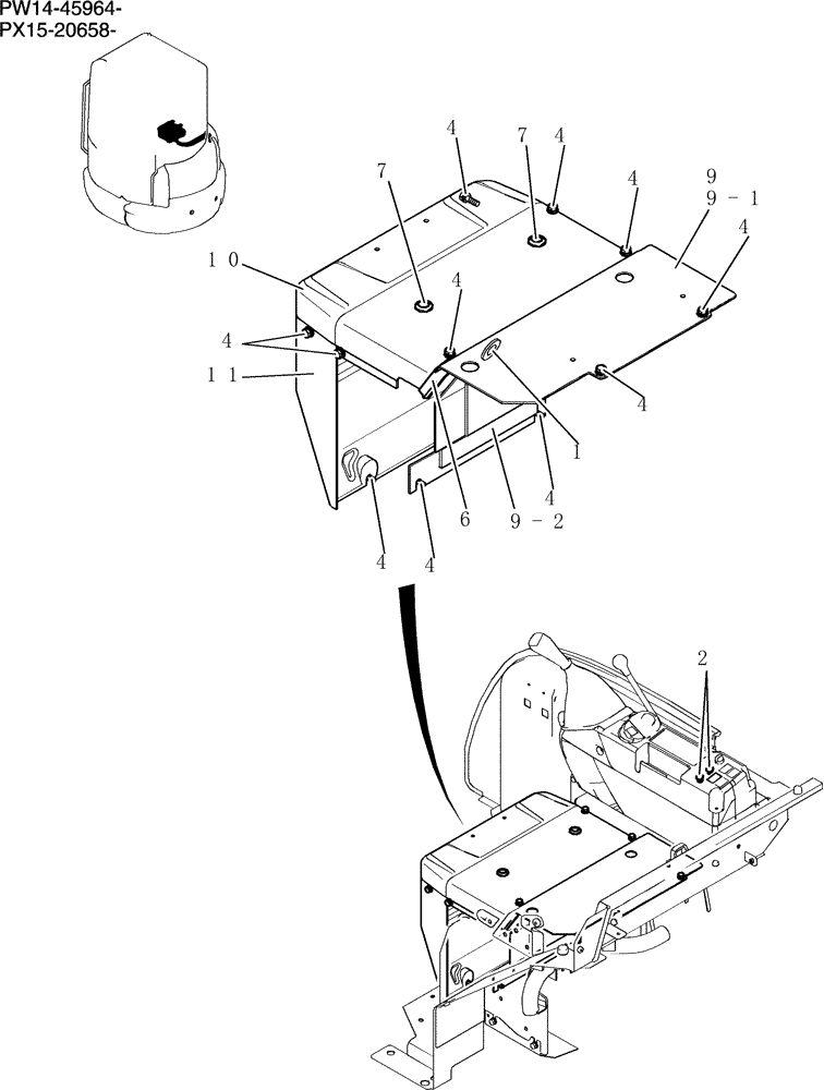 Схема запчастей Case CX31B - (284-01[1]) - HEATER ASSY (WITHOUT HEATER) (00) - GENERAL & PICTORIAL INDEX