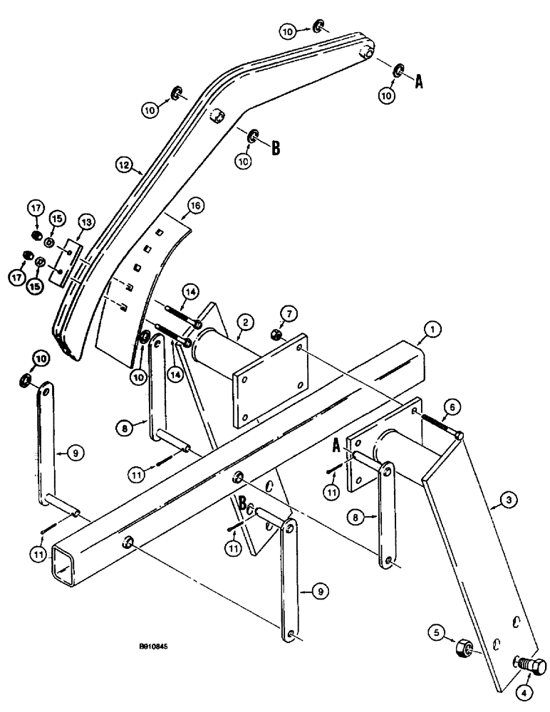 Схема запчастей Case 660 - (9-086) - CRUMBER, DIGGING CHAIN GUARD, AND MOUNTING, FOR ALL TRENCHERS EXCEPT INTEGRAL QUAD (09) - CHASSIS/ATTACHMENTS