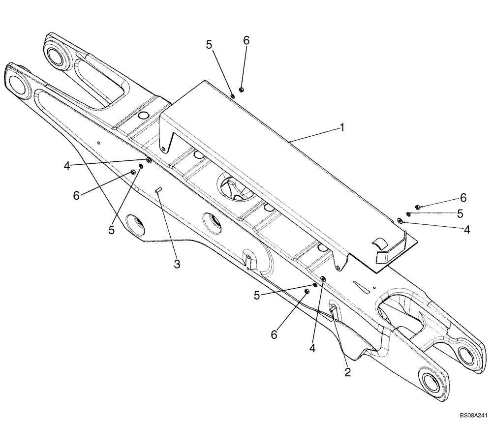 Схема запчастей Case 590SM - (09-23A) - BOOM GUARD (09) - CHASSIS/ATTACHMENTS